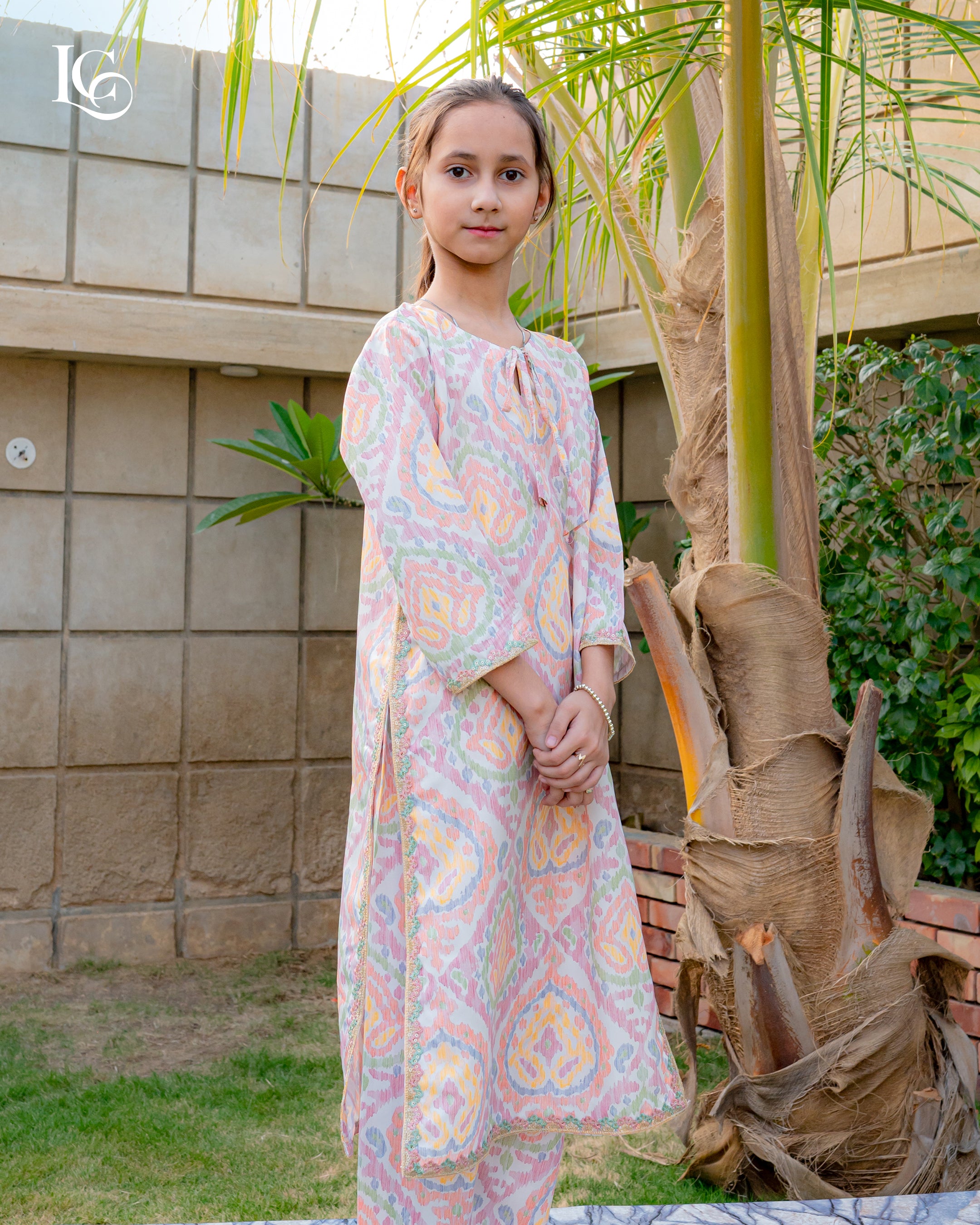 lc print 2pcs long shirt