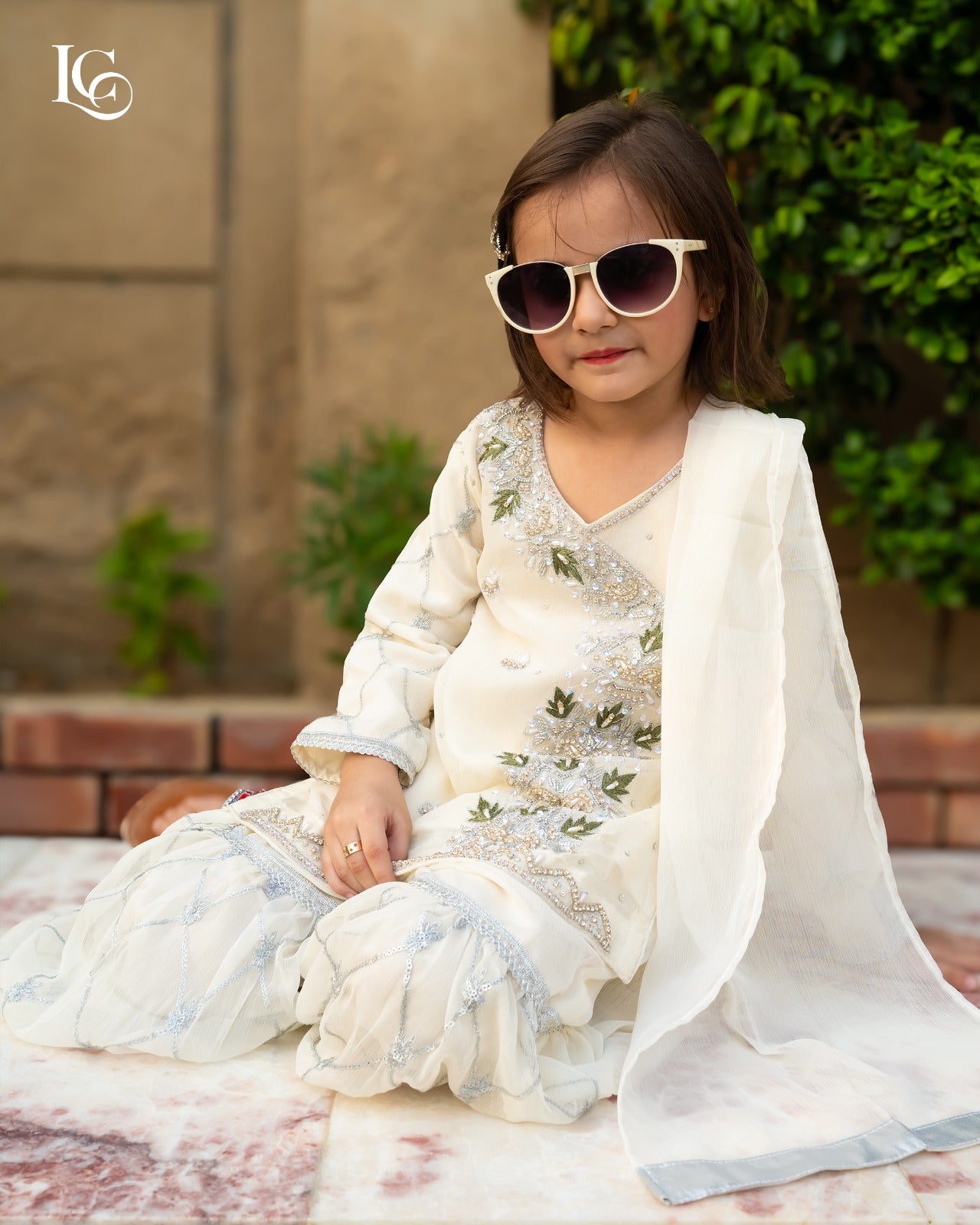 Angrakha hand work with embroidery garara