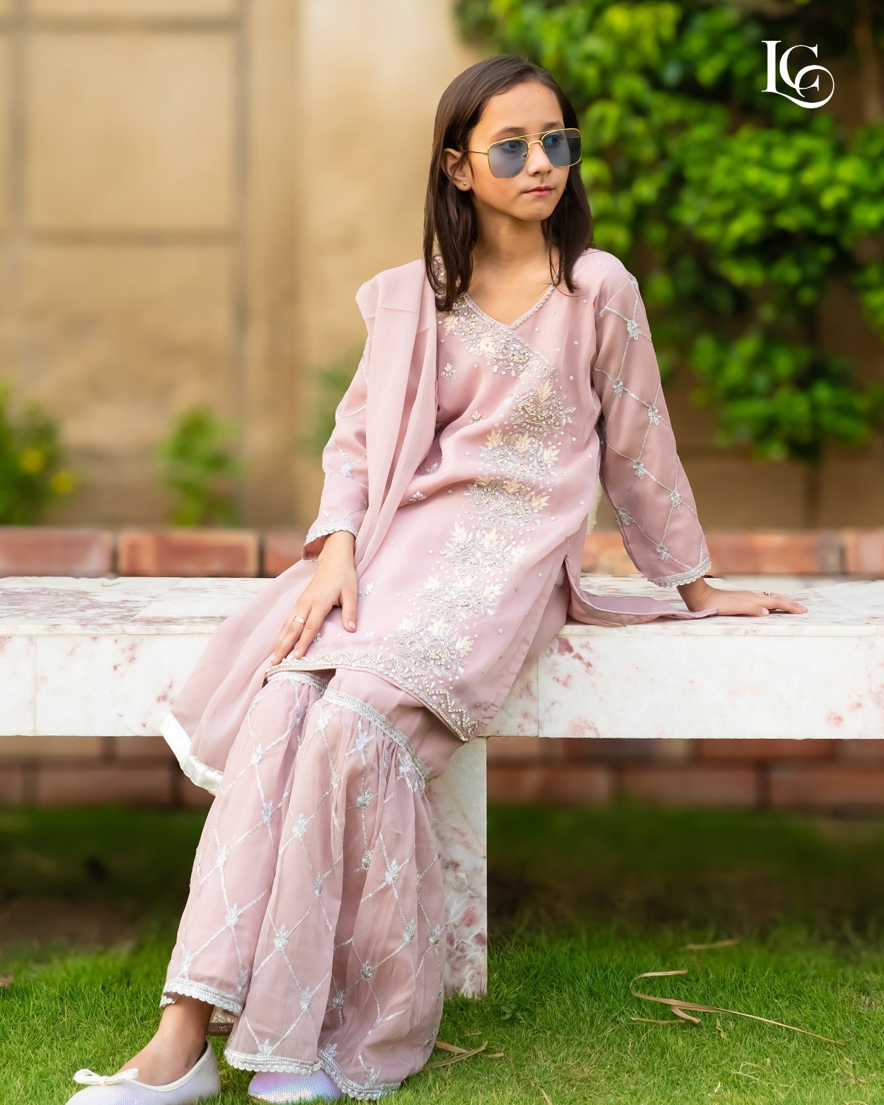 Angrakha hand work with embroidery garara